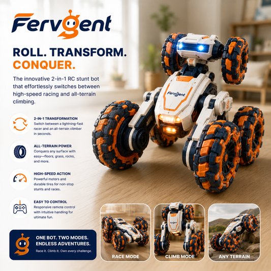 Fervgent™ TurboFlip 2-in-1 RC Stunt Bot